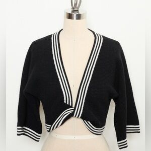 Deep V Neck Short-sleeve Crop top 100% Cashmere[NEW]